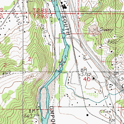 Topographic Map of Clark Branch, OR