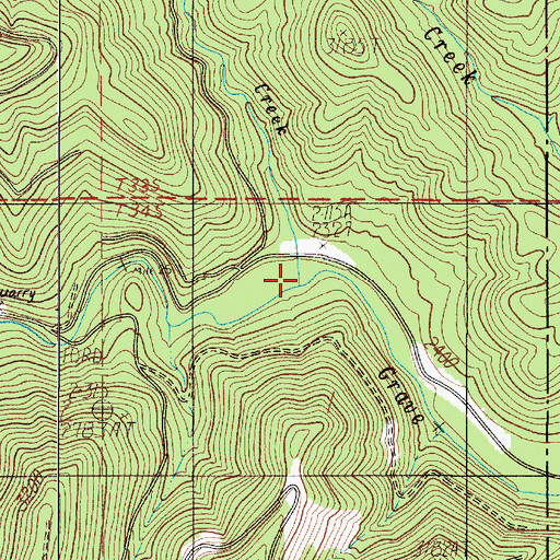 Topographic Map of Clark Creek, OR