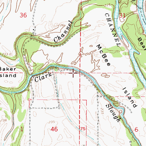 Topographic Map of Clark Slough, OR