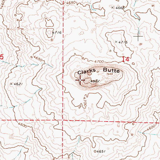 Topographic Map of Clarks Butte, OR