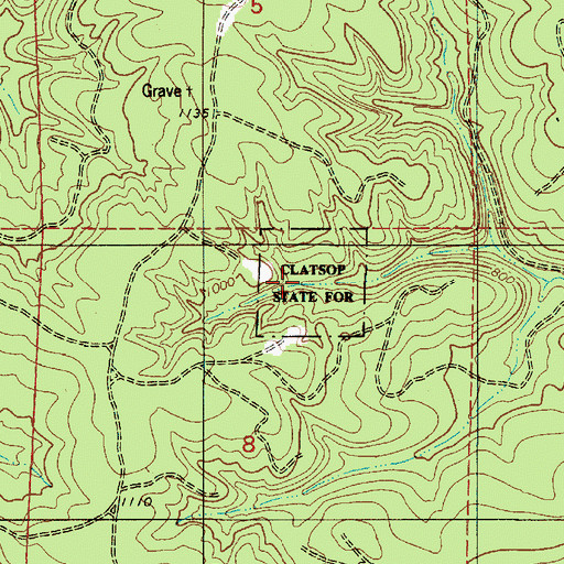 Topographic Map of Clatsop State Forest, OR