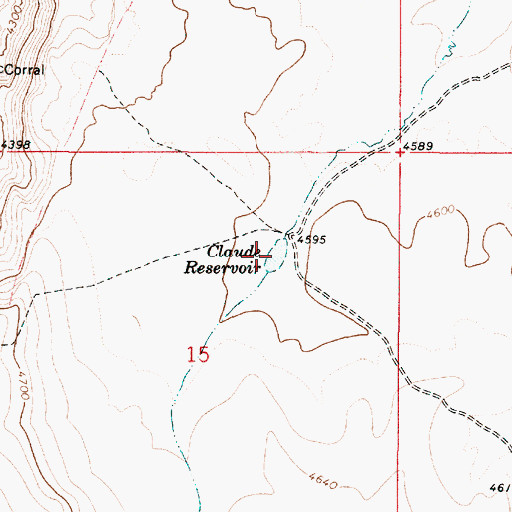 Topographic Map of Claude Reservoir, OR