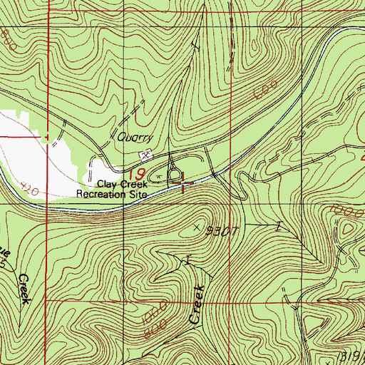 Topographic Map of Clay Creek, OR