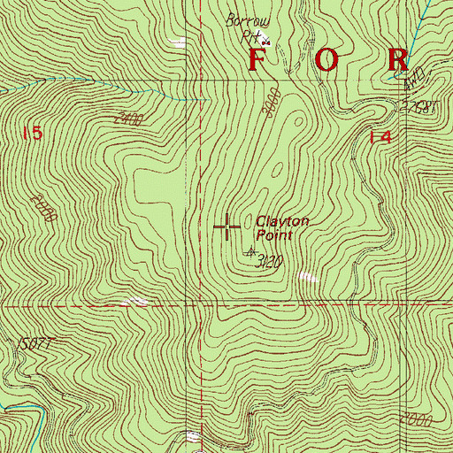 Topographic Map of Clayton Point, OR