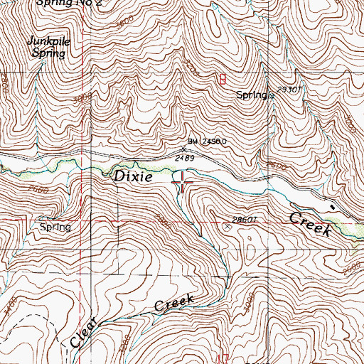 Topographic Map of Clear Creek, OR