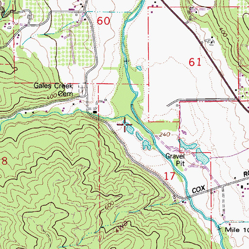 Topographic Map of Clear Creek, OR