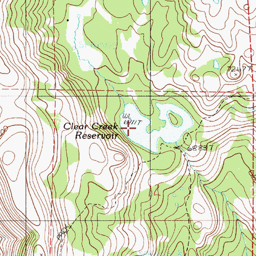 Topographic Map of Clear Creek Reservoir, OR