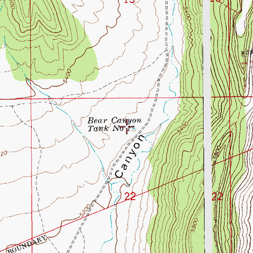 Topographic Map of Bear Canyon Number One, AZ