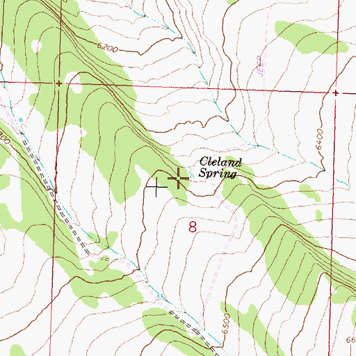 Topographic Map of Cleland Spring, OR