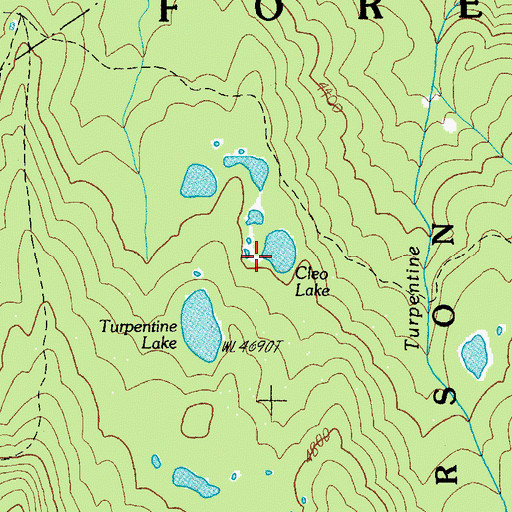 Topographic Map of Cleo Lake, OR