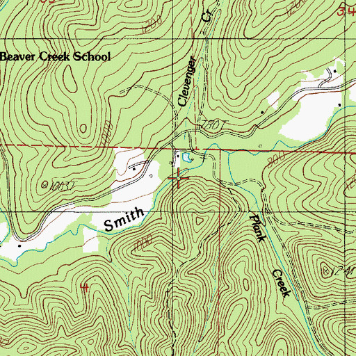 Topographic Map of Clevenger Creek, OR