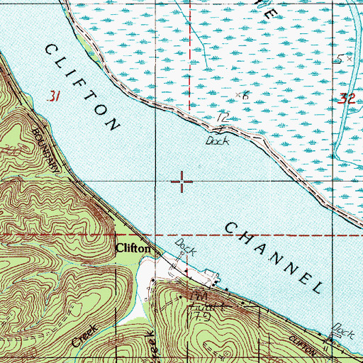 Topographic Map of Clifton Channel, OR