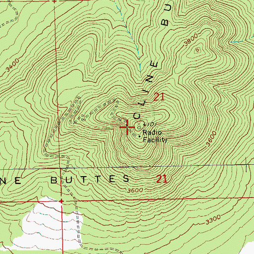 Topographic Map of Cline Buttes, OR