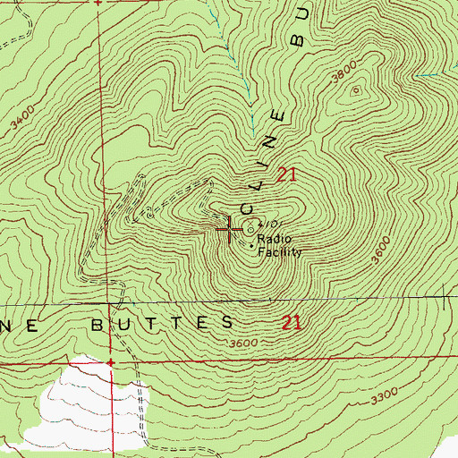 Topographic Map of Cline Buttes, OR