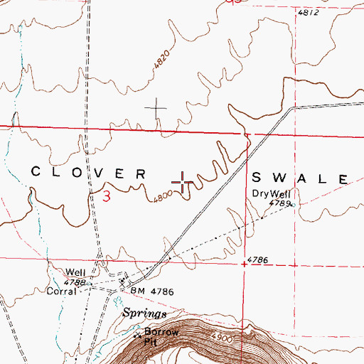 Topographic Map of Clover Swale, OR