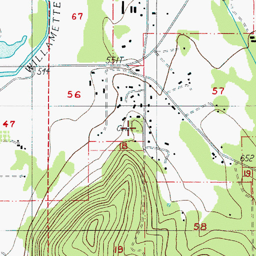 Topographic Map of Cloverdale Cemetery, OR