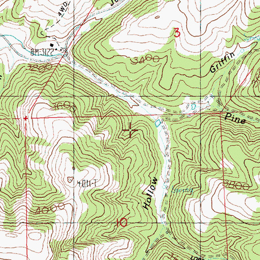 Topographic Map of Clubfoot Hollow, OR