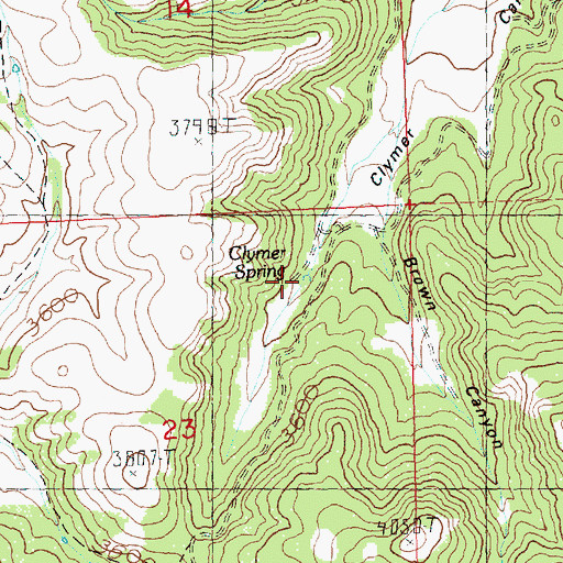 Topographic Map of Clymer Spring, OR