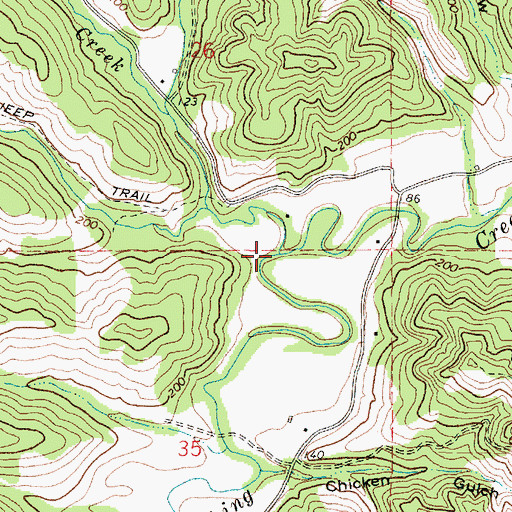 Topographic Map of Coal Creek, OR
