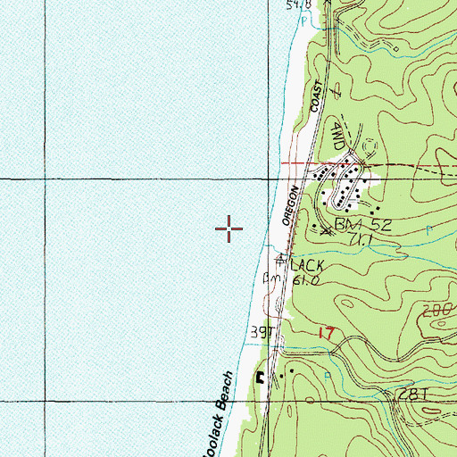 Topographic Map of Coal Creek, OR