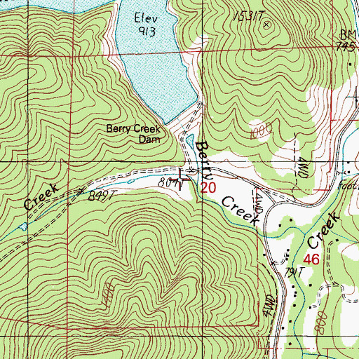 Topographic Map of Coarse Gold Creek, OR