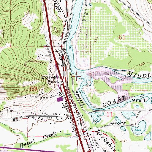 Topographic Map of Coast Fork Willamette River, OR