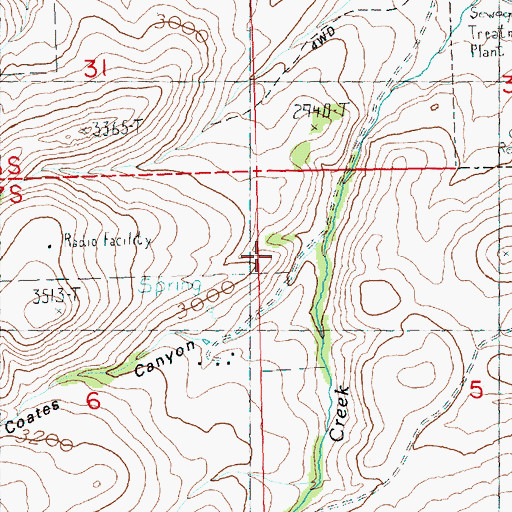 Topographic Map of Coates Canyon, OR