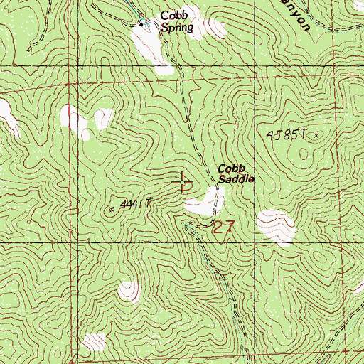 Topographic Map of Cobb Saddle, OR