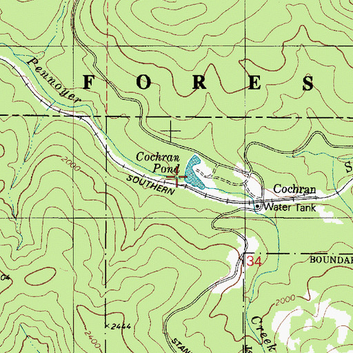 Topographic Map of Cochran Pond, OR