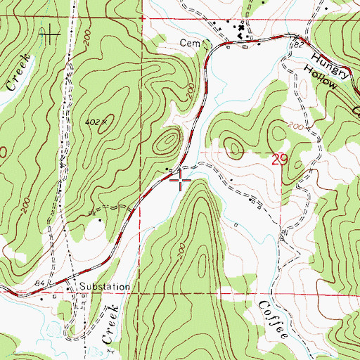 Topographic Map of Coffee Creek, OR