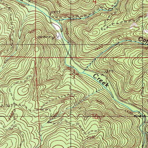 Topographic Map of Coffee Creek, OR