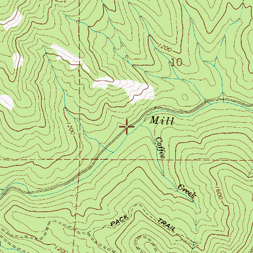 Topographic Map of Coffee Creek, OR