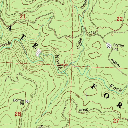 Topographic Map of Coffee Creek, OR