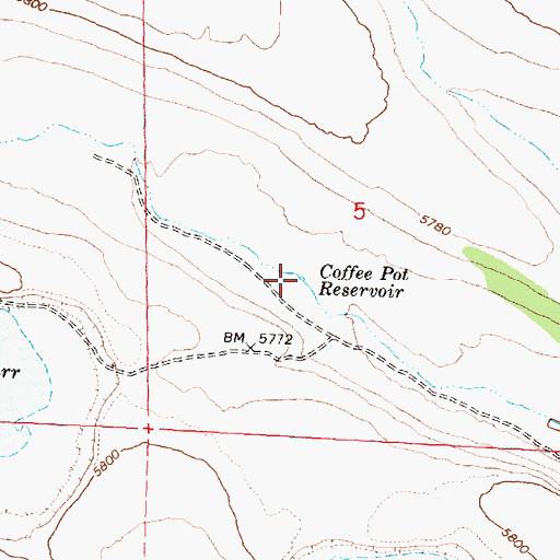 Topographic Map of Coffee Pot Reservoir, OR