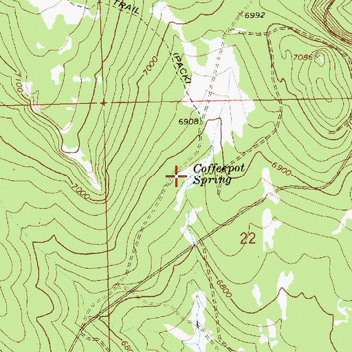 Topographic Map of Coffeepot Spring, OR