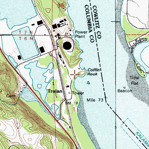 Topographic Map of Coffin Rock, OR