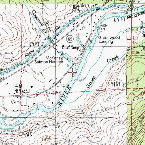 Topographic Map of Cogswell Creek, OR