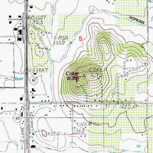 Topographic Map of Coker Butte, OR
