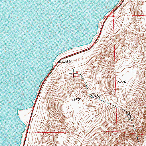 Topographic Map of Cold Creek, OR