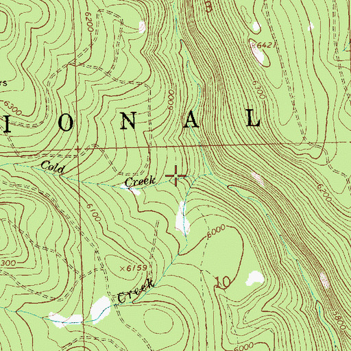 Topographic Map of Cold Creek, OR