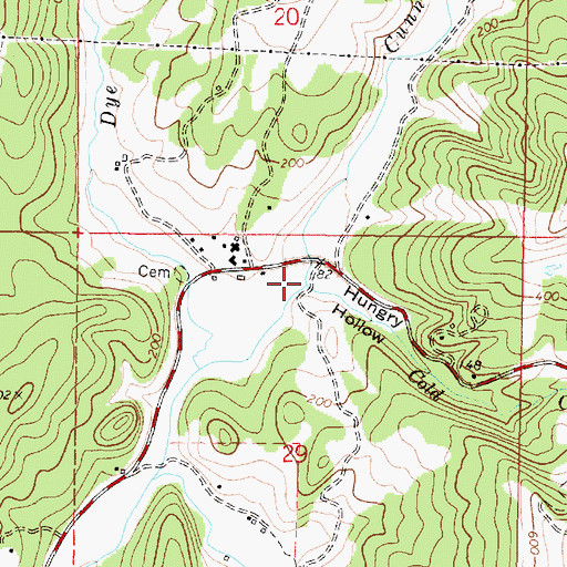 Topographic Map of Cold Creek, OR