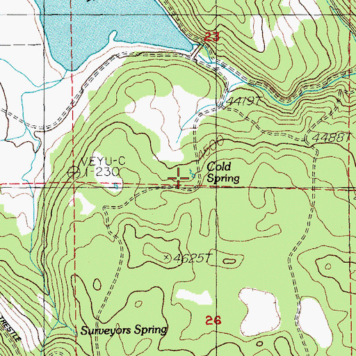 Topographic Map of Cold Spring, OR