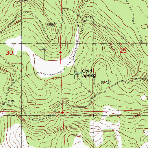 Topographic Map of Cold Spring, OR