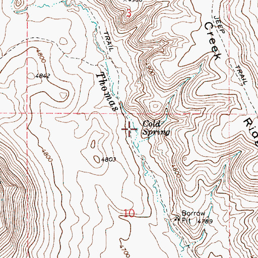 Topographic Map of Cold Spring, OR