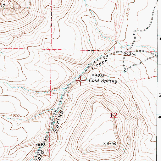 Topographic Map of Cold Spring, OR