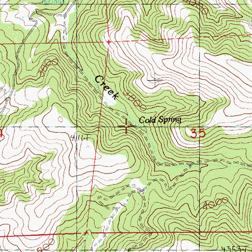 Topographic Map of Cold Spring, OR