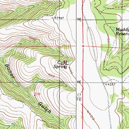 Topographic Map of Cold Spring, OR