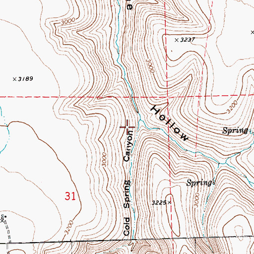 Topographic Map of Cold Spring Canyon, OR