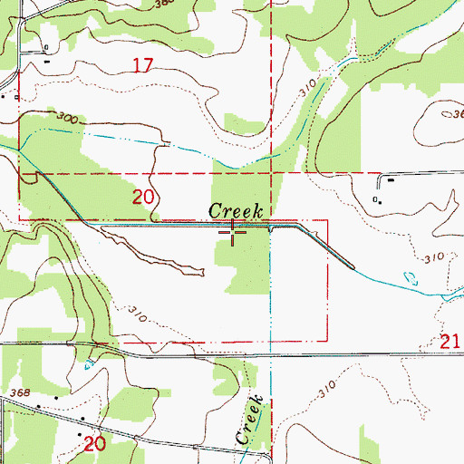 Topographic Map of Cold Spring Creek, OR