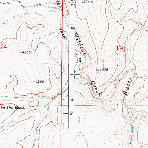 Topographic Map of Cold Spring Creek, OR
